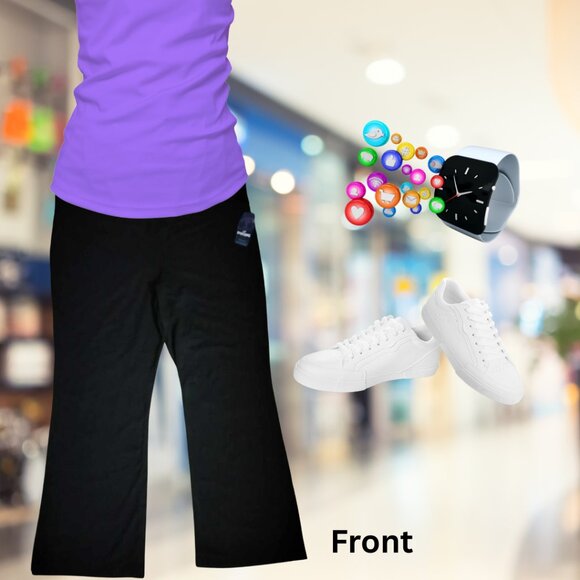 New Spalding Black Stretch Pants 3X - Picture 2 of 5